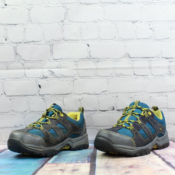LL Bean Blue Suede Mesh Waterproof Trail Model Low Hikers Sneakers Size 6 - Picture 2 of 9
